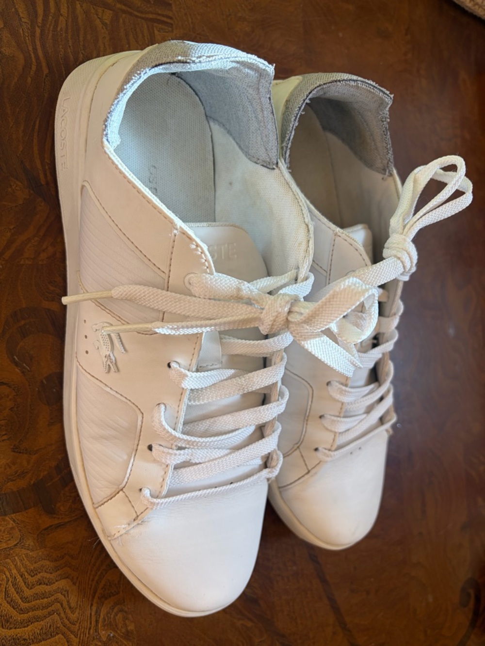 Lacoste White Low-Top Athletic Sneakers